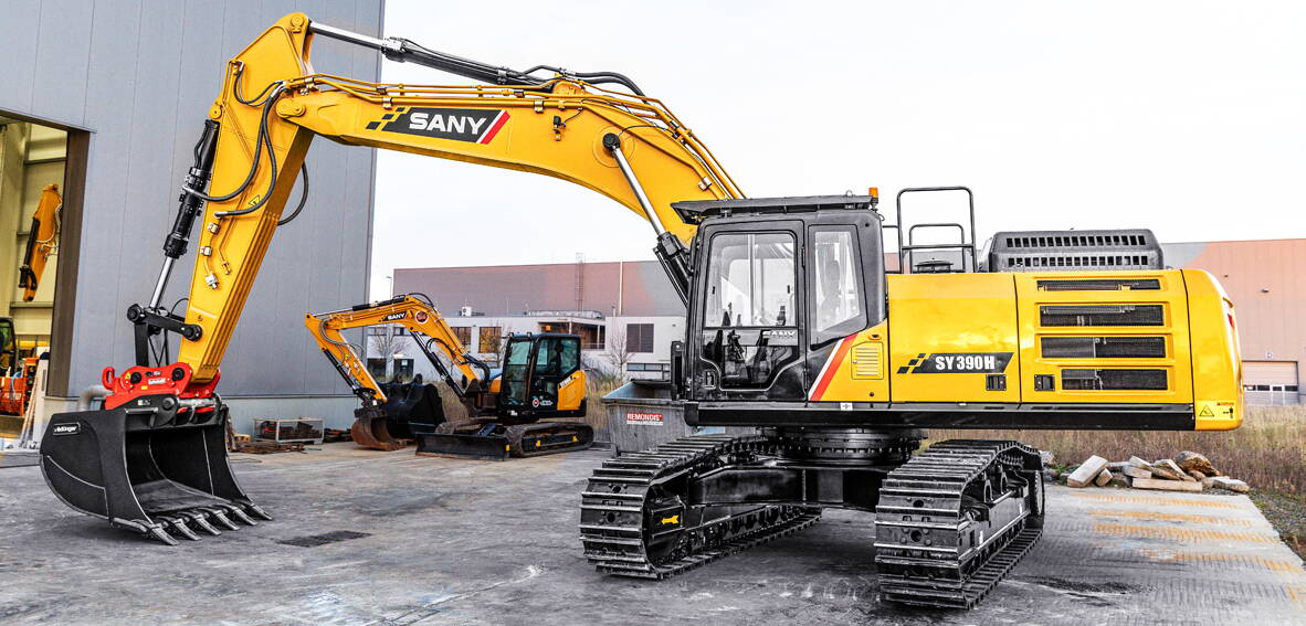 SANY Bagger Raupenbagger Sany SY390H auf Baustelle