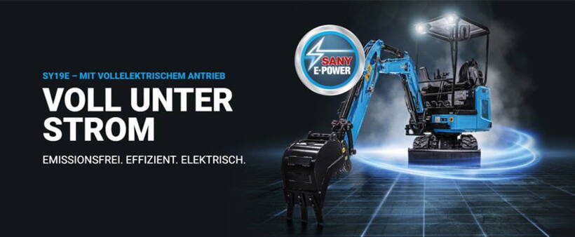 Sany Bagger SY 19E Voll unter Strom